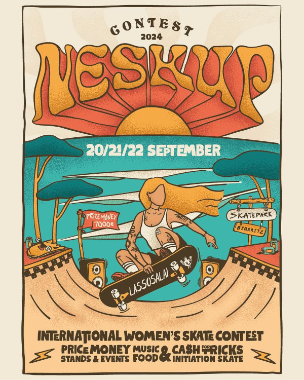 Affiche de la compétition de skateboard féminin Neskup